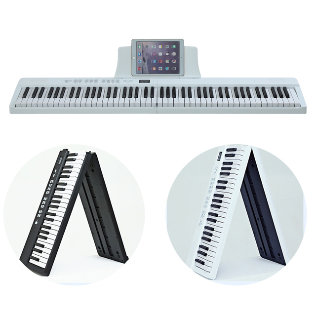 Factory 88-Key Portable Foldable Digital MIDI Keyboard Rechargeable Battery Lightweight Design Solid Wood Soundboard Piano