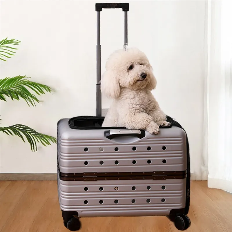 새로운 애완 동물 여행 가방 대형 애완 동물 항공 여행 가방 PC 범용 바퀴 애완 동물 트롤리 박스 개 외출 고양이 가방 개 캐리어 가방 여행