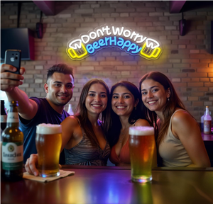 LED <strong>Neon</strong> <strong>Signs</strong> Make You Very Happy There Is <strong>Beer</strong> Multi-Color Options Remote Control IP65 Waterproof Customizable for Bars - Product Image 4