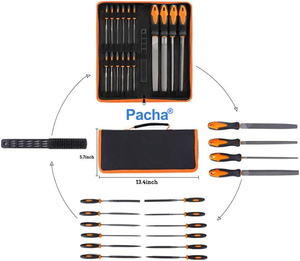 Pacha 17 pièces ensemble de limes en acier au carbone outil abrasif acier revêtu électrolytique lime à main outils de polissage professionnels - Product Image 1