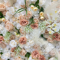 Latar Belakang Pernikahan NINI, Pesta Ulang Tahun, Latar Foto Calon Pengantin, Bunga Palsu, Latar Belakang Bunga Champagne Putih, Rumput Pampas, Bunga Gulung