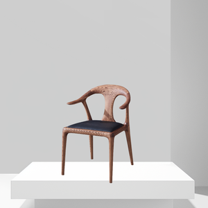 Chaise de salle à manger moderne en bois de hêtre brun noyer rembourrée et stable pour la salle à manger, le bureau et la maison. - Product Image 3