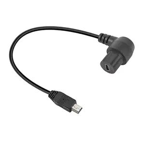 90 Degree Panel mount Mini USB Male to Female Cable with waterproof cover Up Down Left Right Angled USB Mini 5pin Cable