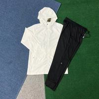 Nouvelle veste de sport à capuche pour homme, style trench-coat, pantalon extensible, léger, respirant, anti-transpiration, toutes saisons
