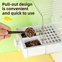 Birdstory Mangeoire automatique pour oiseaux, boîte à nourriture en PET étanche et anti-humidité, avec bac de bain externe spécial pour perroquets