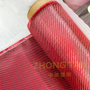 Tela de Fibra de Carbono Roja y Negra con Patrón Cruzado Tejido, Peso Medio, Resistente a Desgarros, para Uso en Exteriores y Automóviles - Product Image 2