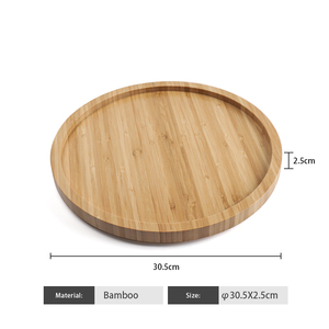 12 inch đường kính tre lười biếng <span class=keywords><strong>Susan</strong></span> Turntable quay vòng khay gỗ xoay gia vị Giá Bếp bàn xoay - Product Image 6