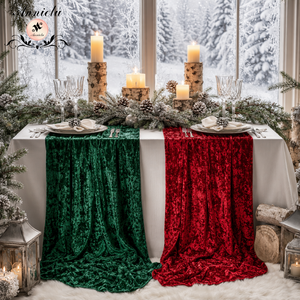 ANNIELU 2026 Falda <span class=keywords><strong>de</strong></span> <span class=keywords><strong>Mesa</strong></span> <span class=keywords><strong>de</strong></span> Terciopelo Verde Esmeralda para Navidad, <span class=keywords><strong>Camino</strong></span> <span class=keywords><strong>de</strong></span> <span class=keywords><strong>Mesa</strong></span> Rojo Borgoña para Decoración <span class=keywords><strong>de</strong></span> <span class=keywords><strong>Mesa</strong></span> en Banquetes, Bodas y Fiestas - Product Image 5
