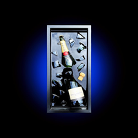 Cadre de présentation en bois noir brillant avec verre pour collage artistique de bouteilles brisées, idéal pour la décoration de la maison, du bar ou de la cave des hommes – Vente directe usine