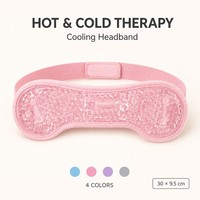 Bandeau réutilisable pour thérapie chaude/froide avec billes de gel pour soulager les maux de tête, les migraines, le stress et la douleur – Masque facial chaud et froid