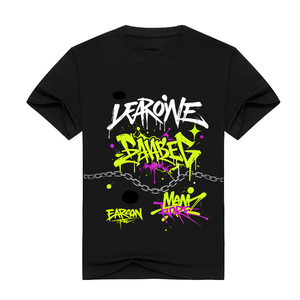 Maglietta europea americana Streetwear grande 3D digitale con stampa diretta a spruzzo <span class=keywords><strong>T</strong></span>-<span class=keywords><strong>Shirt</strong></span> personalizzata in cotone nero taglie forti <span class=keywords><strong>T</strong></span>-<span class=keywords><strong>Shirt</strong></span> da uomo - Product Image 4