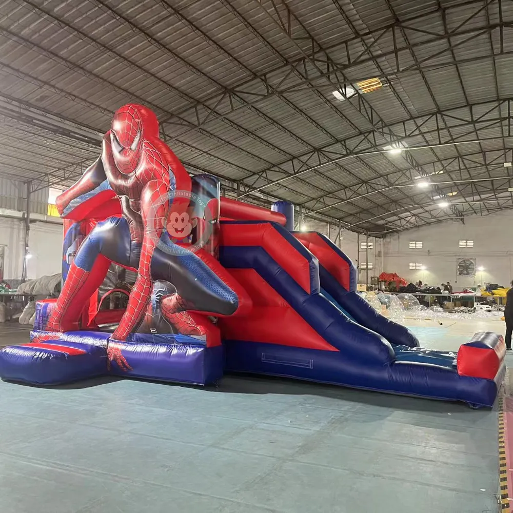 spiderman bounce house with slide for kids spiderman bouncy castle party favors