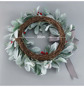 Natale artificiale decorazione per la casa <span class=keywords><strong>di</strong></span> <span class=keywords><strong>agnello</strong></span> <span class=keywords><strong>di</strong></span> seta foglie <span class=keywords><strong>di</strong></span> <span class=keywords><strong>orecchio</strong></span> corona <span class=keywords><strong>di</strong></span> fiori <span class=keywords><strong>di</strong></span> cotone rosso bacche ghirlanda per la decorazione della porta <span class=keywords><strong>di</strong></span> casa <span class=keywords><strong>di</strong></span> natale - Product Image 5