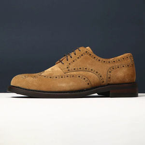 <span class=keywords><strong>Scarpe</strong></span> Derby Brogue Vintage Fatte a Mano per <span class=keywords><strong>Uomo</strong></span>, Allacciate, Casual, in Pelle Scamosciata, Stile Britannico - Product Image 1