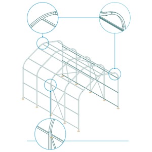 Tente d'abri de voiture commerciale d'extérieur, auvent robuste avec panneau enduit de Pvc, personnalisation lourde fabriquée en italie - Product Image 6