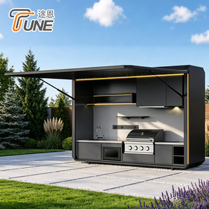 Modular Outdoor Kitchen Island <strong>Complete</strong> BBQ Setup Sink Fridge for RV Camping Picnic <strong>Barbecue</strong> - Product Image 1