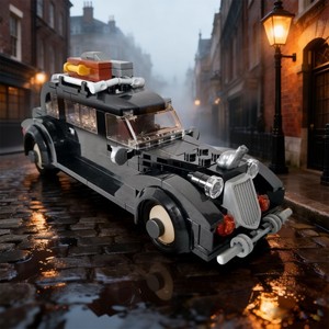 Thème gothique d'Halloween MOC-241094 Blocs de construction Modèle de voiture de limousine vintage noire de la <span class=keywords><strong>famille</strong></span> <span class=keywords><strong>Addams</strong></span> pour collection - Product Image 2