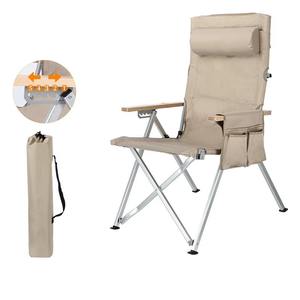 كرسي تخييم معدني قابل للطي خفيف الوزن ومحمول للاستخدام الخارجي مع حقيبة حمل للشاطئ والحديقة وصيد الأسماك والشواء وتناول الطعام - Product Image 4