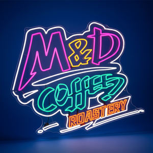 Petite enseigne néon LED personnalisée en gros, livraison directe, enseigne néon en acrylique avec logo pour décoration murale de mariage, personnalisable - Product Image 5