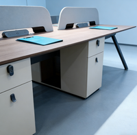 Mobilier de bureau moderne - Bureau informatique pour 4 personnes, table de travail en bois