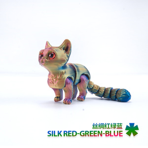 Figurine de chat réaliste en plastique PLA imprimée en 3D sur mesure de 16 cm, rotative, articulée, flexible, jouet éducatif à assembler, pour le bureau - Product Image 4