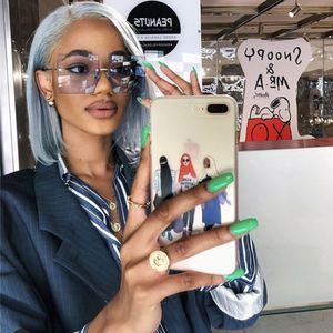 Gafas de Sol de Moda de Lujo para Hombre y Mujer, con Logotipo Personalizado, Nuevas, de Una Pieza, con Protección UV400, Montura Grande Sin Aro - Product Image 2