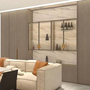 Ensemble <span class=keywords><strong>de</strong></span> meubles, armoire à vin, salle à manger, armoire à vin en bois <span class=keywords><strong>OSB</strong></span> et verre pour le salon - Product Image 1