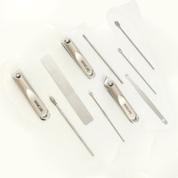 Ensemble d'outils de manucure en acier au carbone, 10 pièces, coupe-ongles, kit de pinces avec étui de rangement rotatif pour la manucure et la pédicure