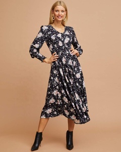Suave y transpirable impreso rayón ropa de <span class=keywords><strong>maternidad</strong></span> de la frente de agradable Casual vestido de lactancia para posparto madre - Product Image 4