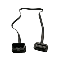 Cable de Extensión Plano y Delgado OBD2 de 16 Pines y 8 Pines, Macho a Hembra, para Lector de Códigos, Herramienta de Diagnóstico de Automóviles, 5V-18V, Rojo, 60CM