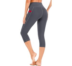 Mallas deportivas de cintura media sólidas personalizadas para mujer, mallas de entrenamiento físico, mallas sin costuras, Spandex/nailon - Product Image 5