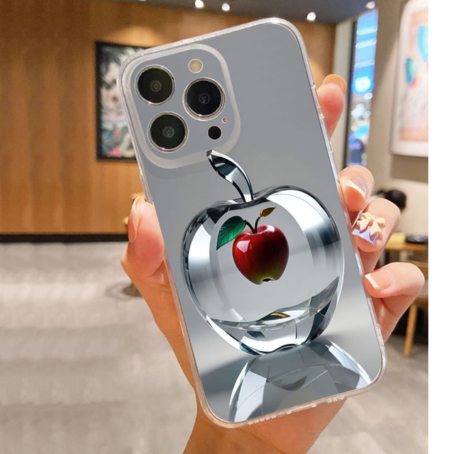 Nice Silver Crystal Red Fruit Printing Transparent Soft TPU Mobile Phone Cover Case for Iphone 11 12 13 14 15 16 17 Pro Max Air