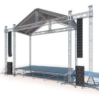 Structure de scène en aluminium avec système de fixation pour enceintes et éclairage, à vendre