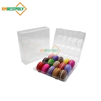 15 boîtes d'emballage transparentes en plastique pour macarons, boîtes de présentation en PET transparent pour desserts et collations avec insert