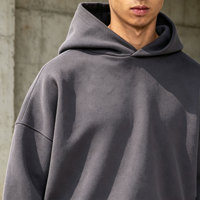 Hoodie personnalisé 500 g/m² épais, coupe ample et courte, épaules tombantes, uni, en molleton 100 % coton, surdimensionné, écologique, de haute qualité