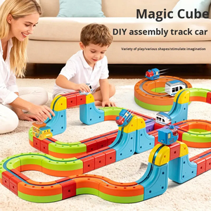 Set di Pista Magnetica in Plastica BJQ OEM <span class=keywords><strong>per</strong></span> <span class=keywords><strong>Bambini</strong></span> 4-6 Anni, Giocattoli Elettrici con Pista Flessibile <span class=keywords><strong>per</strong></span> Auto da Corsa - Product Image 5