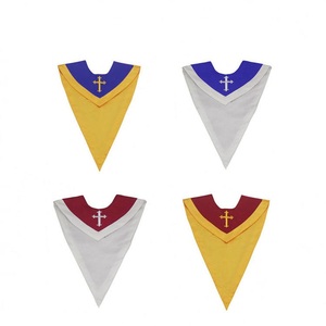 Robes de choeur cannelées senior à manches ouvertes personnalisées en gros robes de choeur avec étole de choeur réversible - Product Image 2