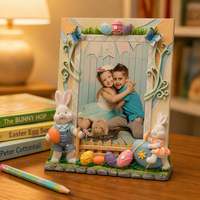 Cadre photo en résine de lapin de Pâques pour photo de 5 x 7 pouces