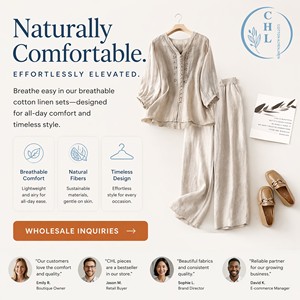 Completo Estivo <span class=keywords><strong>Donna</strong></span> 2026 Nuovo in Cotone <span class=keywords><strong>Lino</strong></span> con Decorazioni in Pizzo, Blusa e <span class=keywords><strong>Pantaloni</strong></span> a Gamba Larga Stile Cinese, Top con Scollo a V e <span class=keywords><strong>Pantaloni</strong></span> a Gamba Dritta Casual - Product Image 6