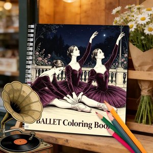 <span class=keywords><strong>Livre</strong></span> de coloriage spirale sur le thème du ballet pour adultes et adolescents – Illustrations uniques de ballerines, pages à colorier anti-stress pour les passionnés de ballet - Product Image 4