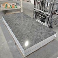 Panneau de marbre en PVC avec revêtement UV JUANA, PVC brillant, panneau de marbre en PVC avec revêtement UV pour la décoration intérieure
