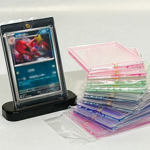 Porte-cartes de collection de cartes à collectionner de couleur rose, porte-cartes magnétique à une touche 35pt avec film - Product Image 6