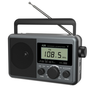 New <span class=keywords><strong>Retro</strong></span> có thể sạc lại pin đài phát thanh đồng hồ báo thức di động AM FM multiband nhà đài phát thanh - Product Image 1