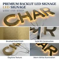 Lettres en relief personnalisées avec bandes LED rétroéclairées 3D, enseigne de magasin, acrylique, acier inoxydable, publicité intérieure, signalisation lumineuse pour entreprises