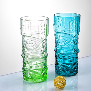 Top Seller12oz Design populaire Style Tiki gobelet en relief ensemble de verres verre coloré fantôme tasse bière tasse verre - Product Image 2