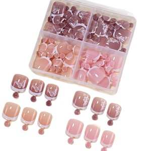 Nouvelles 96 pièces de faux ongles de luxe à presser, style mode, colorées, forme ballerine, personnalisées - Product Image 5