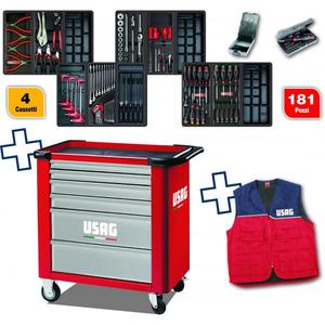 USAG - 05158002E Gabinete de rodillos con surtido para INDUSTRIA (181 piezas)-TALLERES DE RODAMIENTO EAN 8010239299238 - Product Image 2