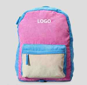 Casual Daypack Corduroy School Bag Personalized Corduroy <b>Backpack</b> Custom School Bag for Girl - Product Image 1
