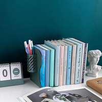 Porte-livres rétractable en métal avec porte-stylo Support de livre réglable pour étagères et bibliothèque