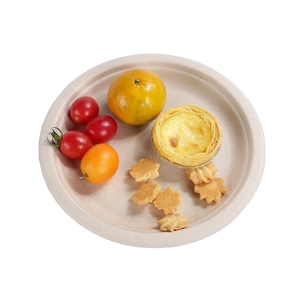 10-inch dùng một lần phân hủy sinh học bã mía sợi giấy tấm Nắp <span class=keywords><strong>compostable</strong></span> Bộ đồ ăn microwavable Đảng - Product Image 2